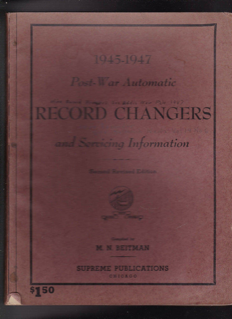 Automatic Record Changers & Servicing Information 1945-1947 Postwar Book