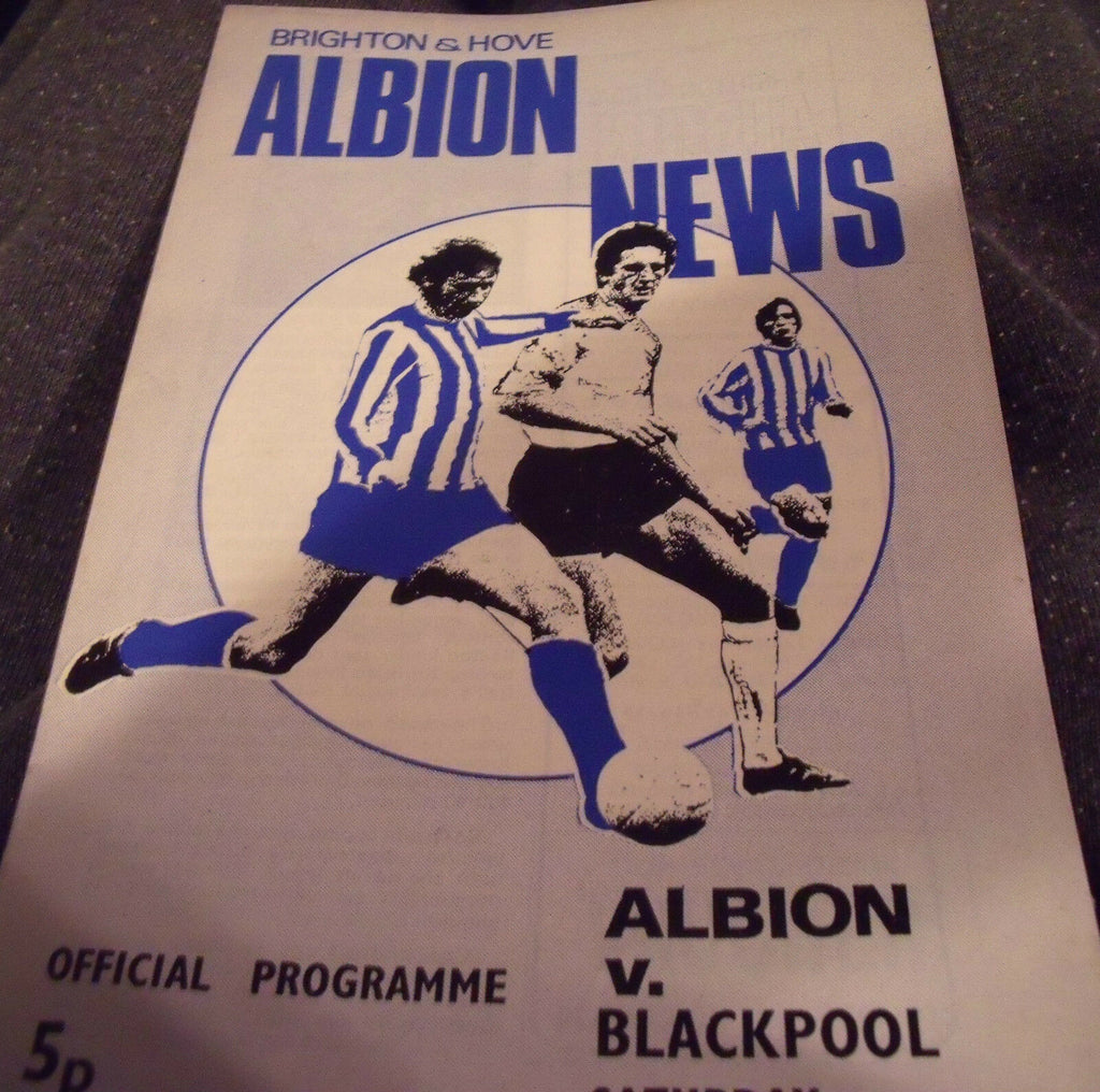 Brighton & Hove Albion News Official Programme (Albion v Blackpool) Dec 30 1972