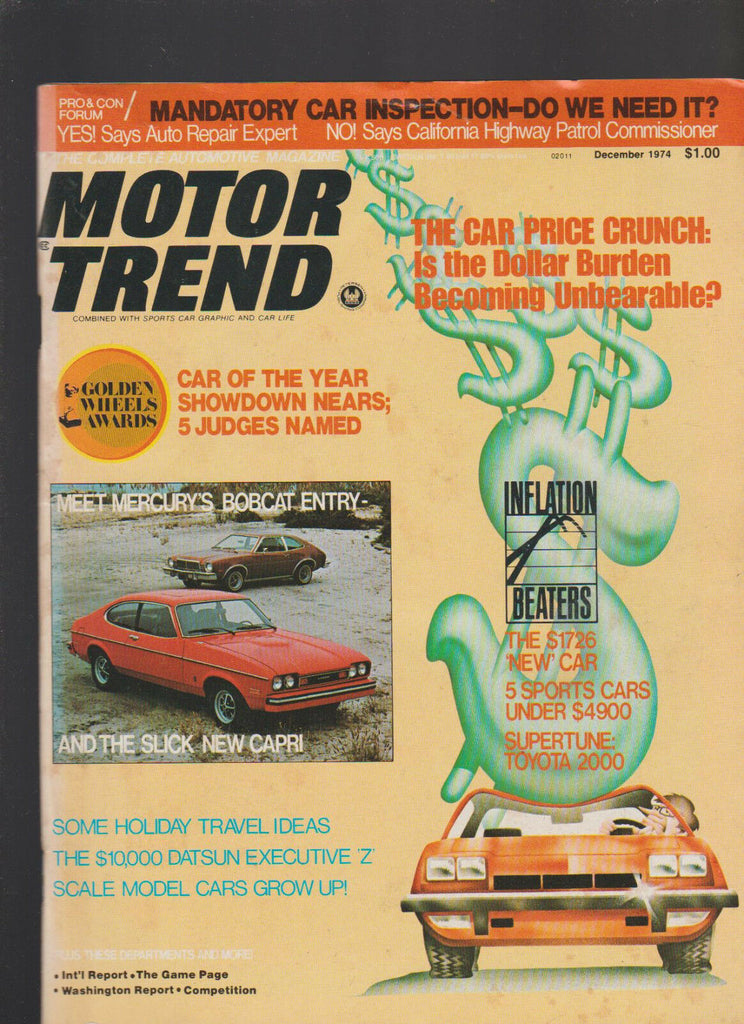 Motor Trend Magazine December 1974 Mercury Bobcat
