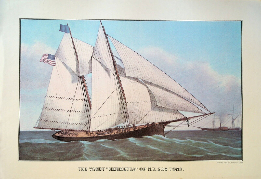 Currier & Ives Calendar Topper 1979 Yacht Henrietta of New York