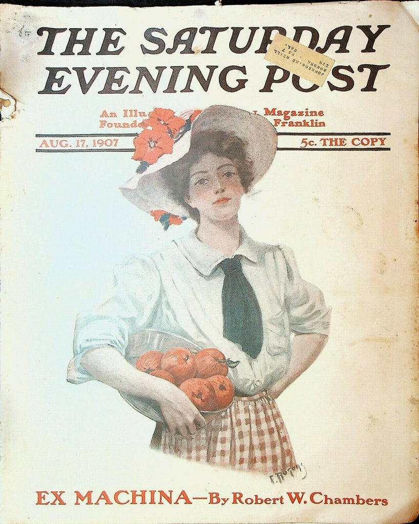 Saturday Evening Post August 17 1907 Robert Chambers Princeton F Rogers Cover