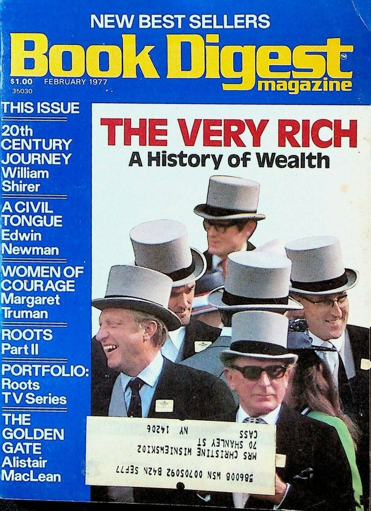 Book Digest Magazine February 1977 Roots Alistair MacLean Simone de Beauvoir