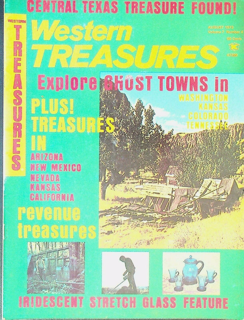 Western Treasures Magazine August 1973 Iridescent Stretch Glass FT Garland