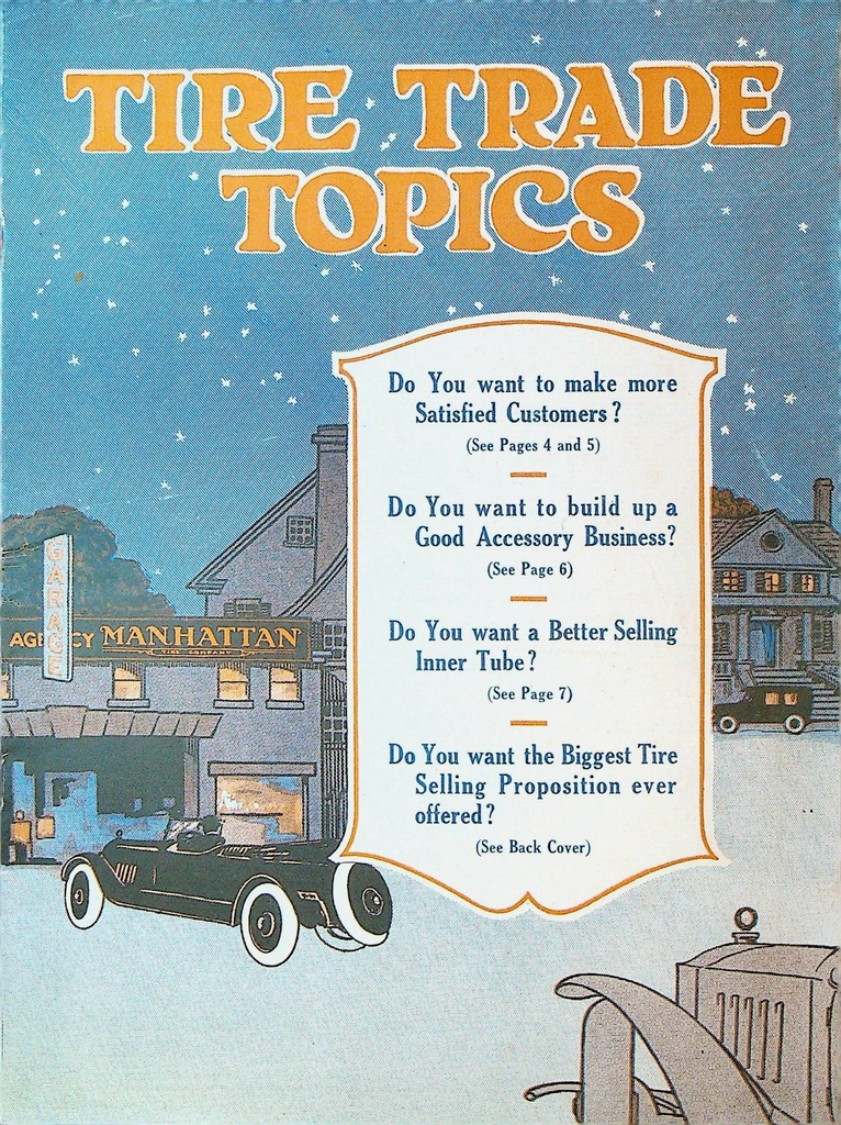 Tire Trade Topics Magazine Manhattan Tire Company March 1920 Advertising