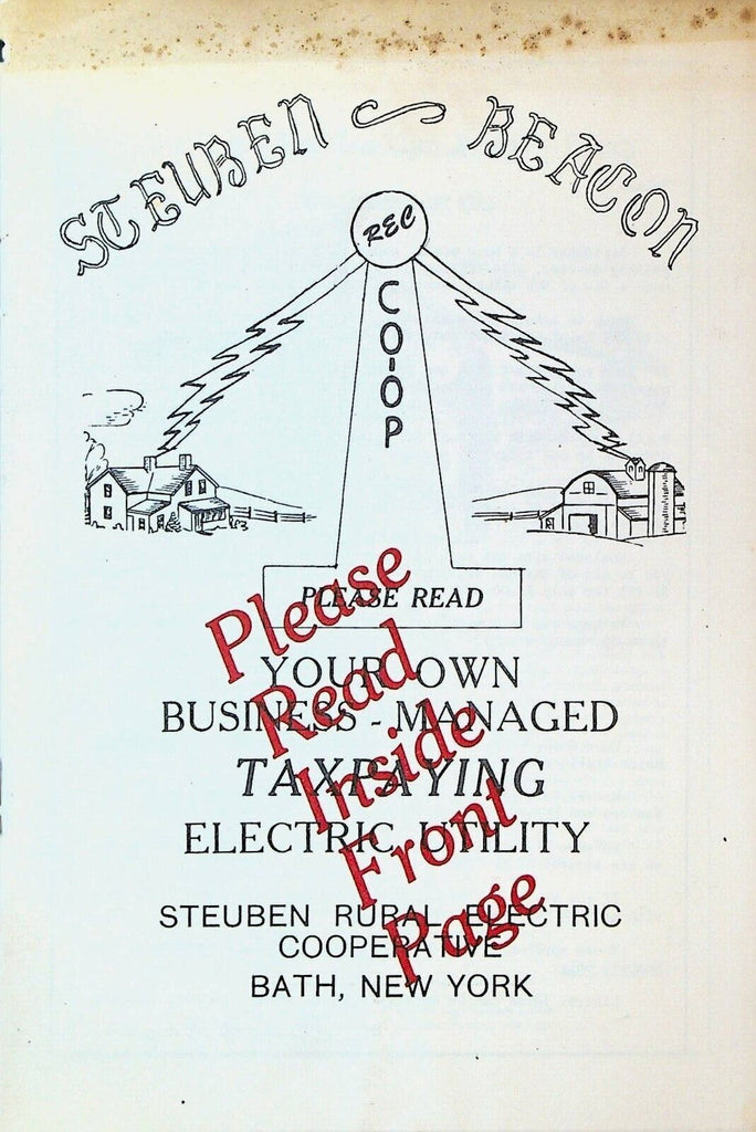 Steuben County Beacon September 1956 Rural Electric Cooperative Bath NY