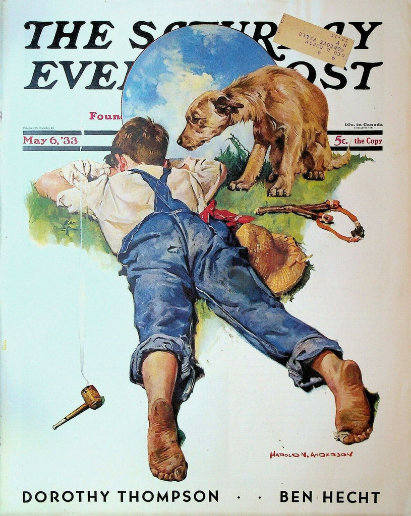 Saturday Evening Post May 6 1933 Harold Anderson Mary Roberts Rinehart