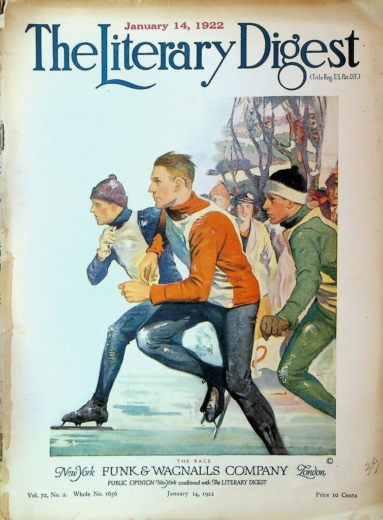 Literary Digest January 14 1922 Babe Ruth Ad Ireland India American Crime