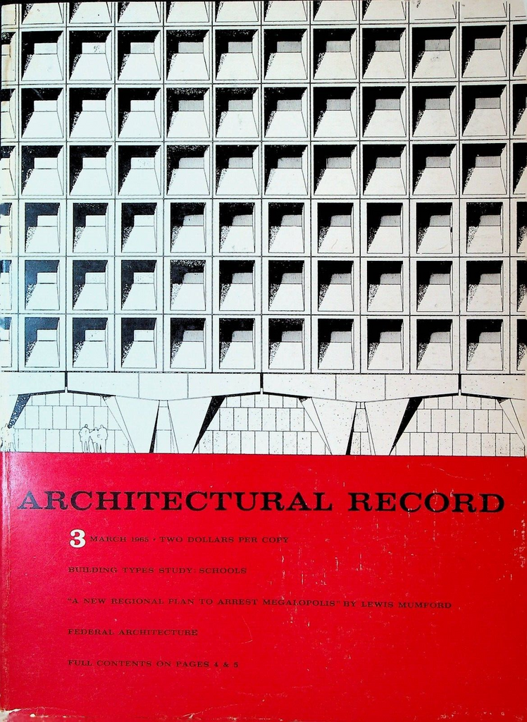 Architectural Record Magazine March 1965 LBJ Great Society Lewis Mumford Schools