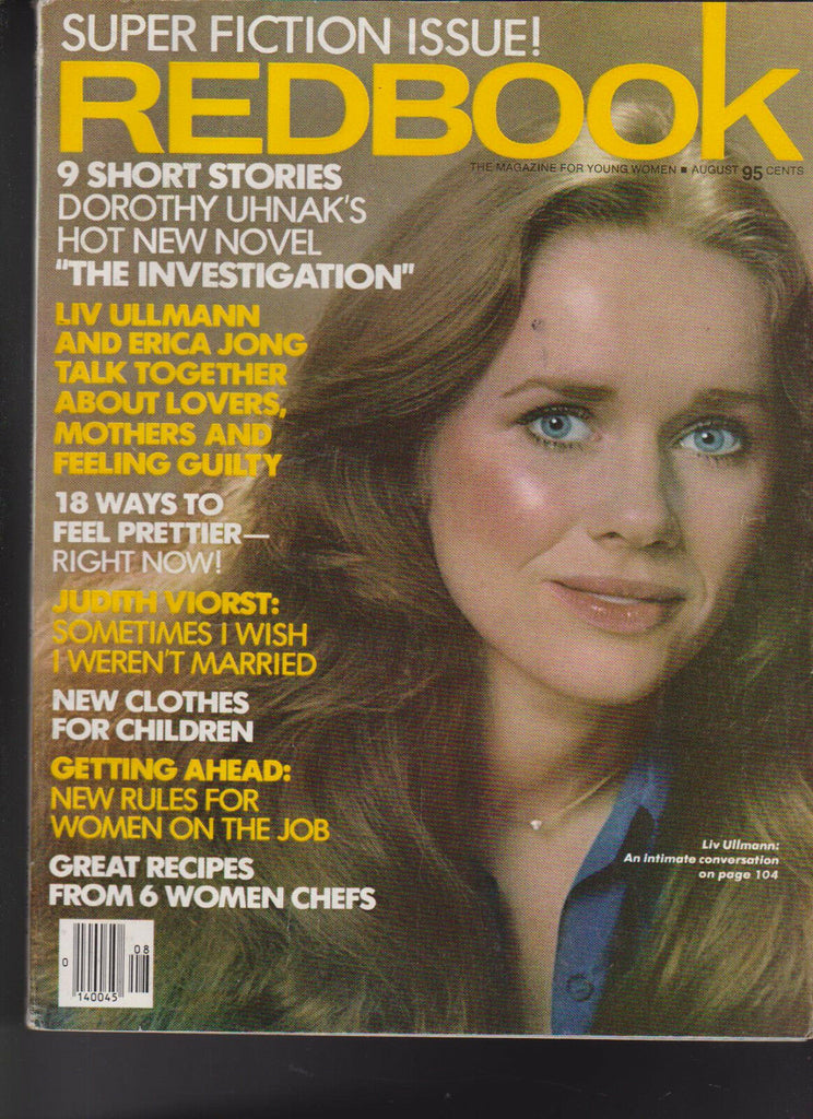 Redbook Magazine Liv Ullmann Erica Jong Dorothy Uhnak  August 1977