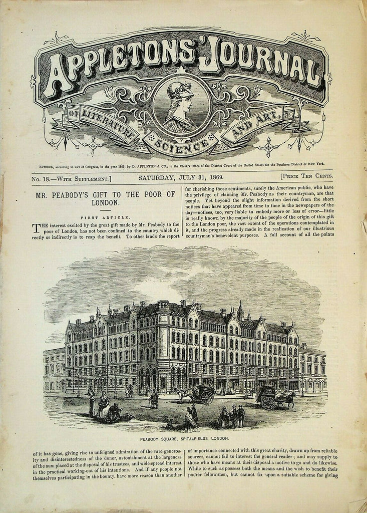 Appletons' Digest July 31 1869 Victor Hugo The Man Who Laughs George Peabody
