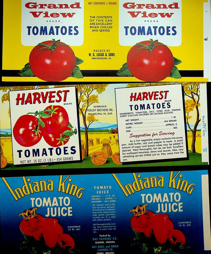 Tomato Can Label Vintage Original Lot of 14 Great Graphics Juice