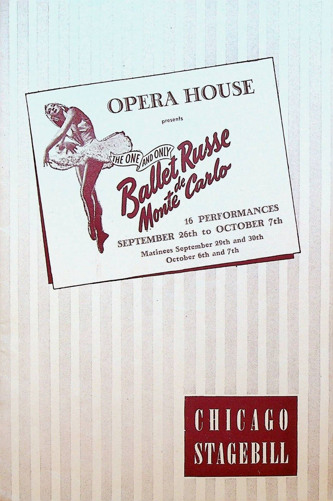 Ballet Russe de Monte Carlo Chicago Stagebill September 30 1945 Pauline Goddard