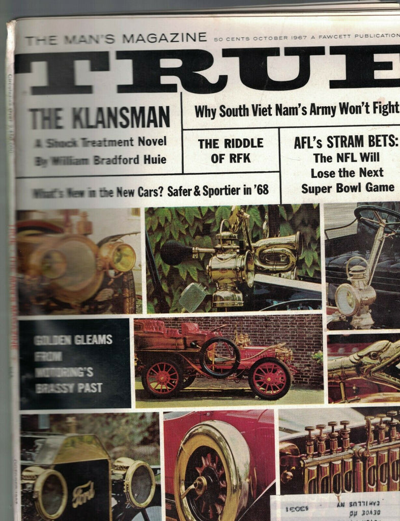 True Magazine October 1967 Robert F Kennedy Hank Stram 1968 Cars