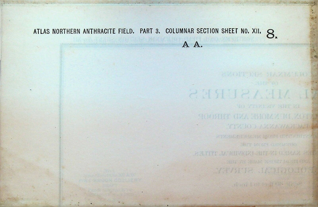 Atlas Eastern Middle Anthracite Coal Field Map Pt 3 Mine Sheet 12 1888 Pa #8