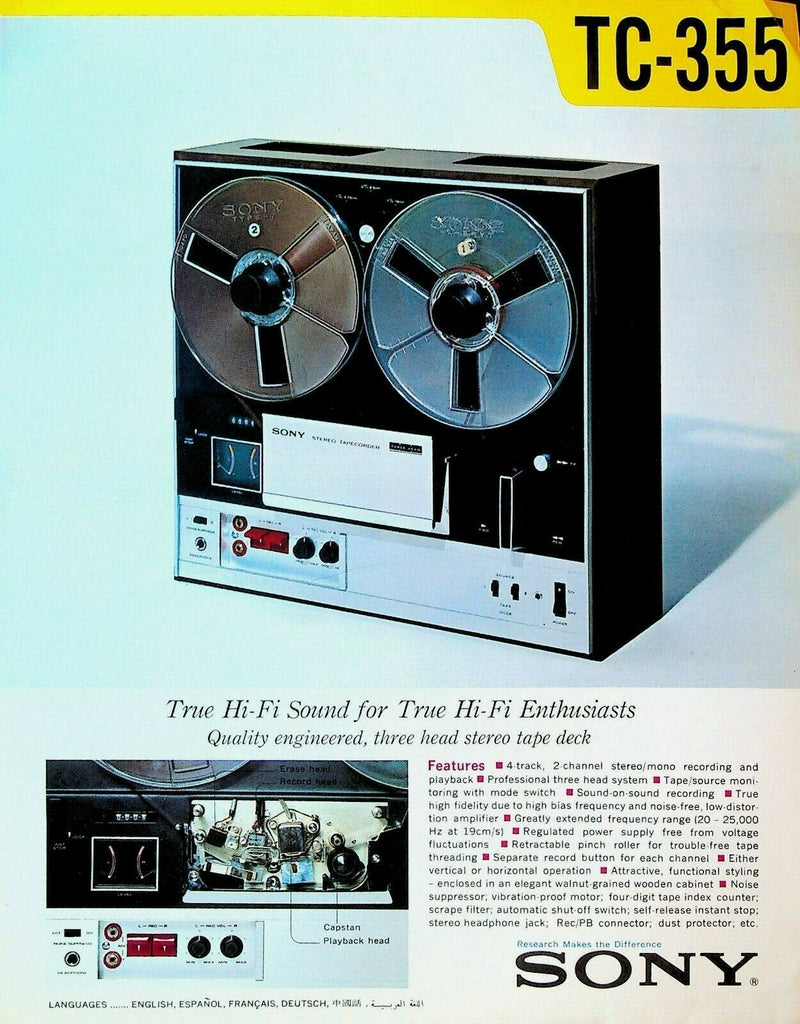 Sony TC-355 Hi-Fi Tape Deck Advertising Brochure
