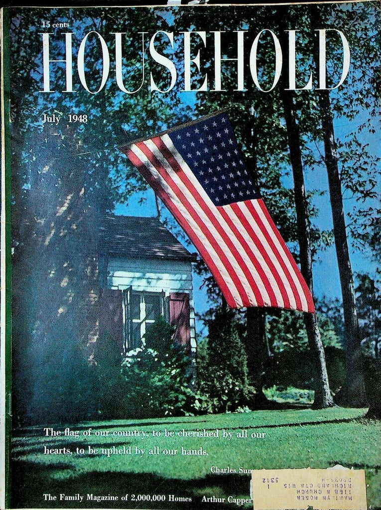 Household Magazine July 1948 US Flag Cover Little Brown Koko Eva Byron