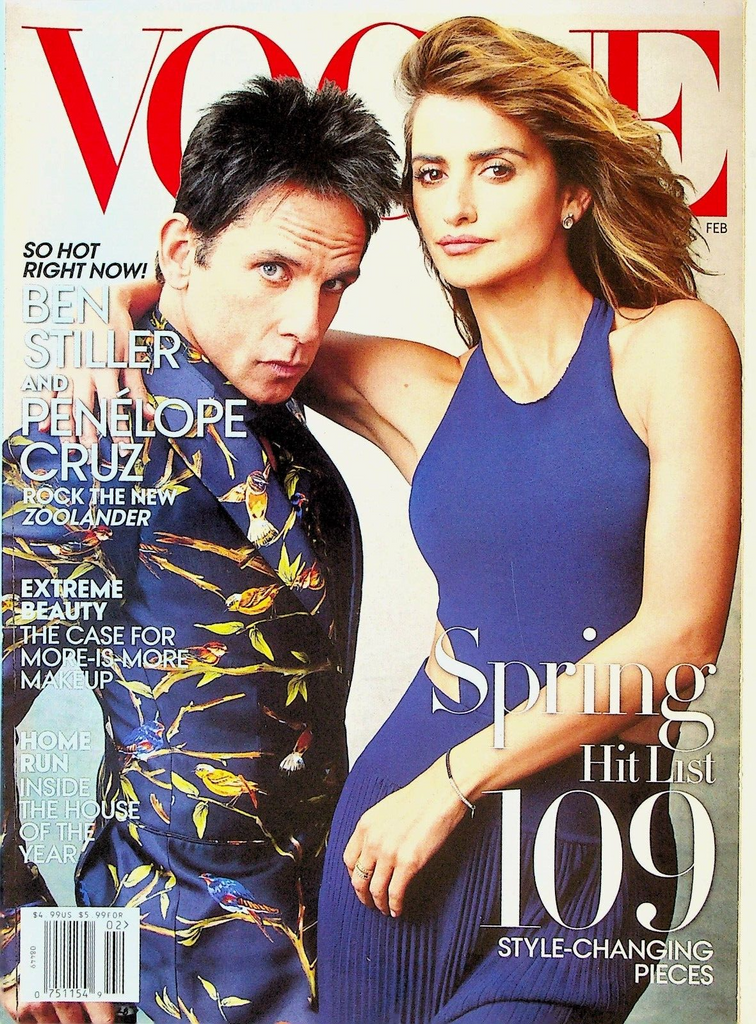 Vogue Magazine February 2016 Ben Stiller Penelope Cruz Zoolander
