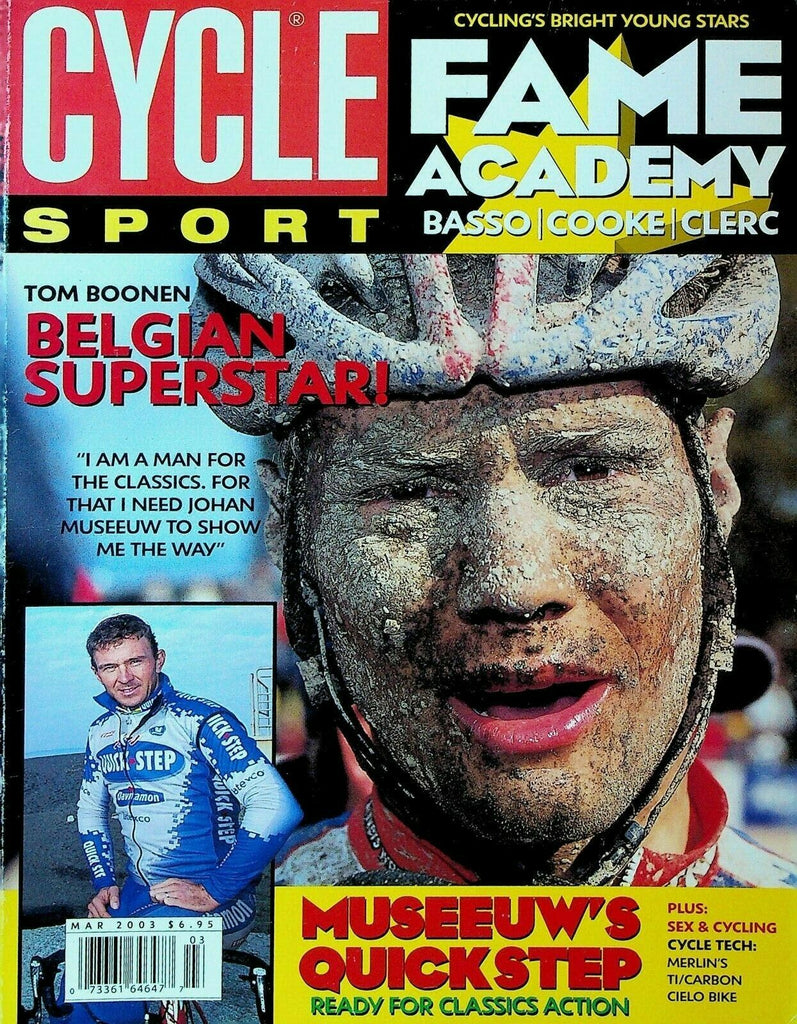Cycle Sport Magazine March 2003 Tom Boonen Ivan Basso Baden Cooke