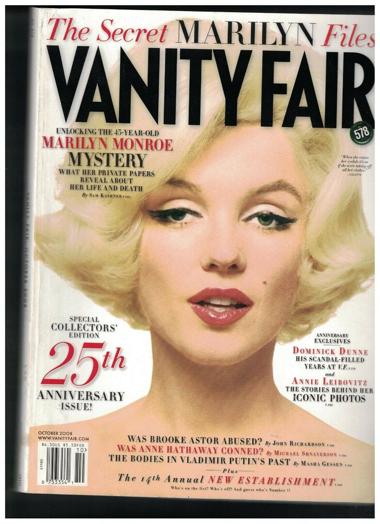 Vanity Fair October 2008 Marilyn Monroe Annie Leibovitz Vladimir Putin