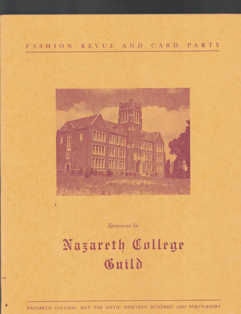 Nazareth College Guide Fashion Revue & Card Party Program 1948 Rochester NY
