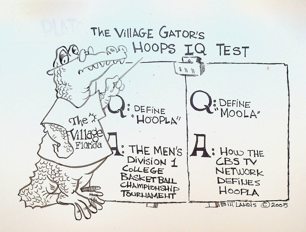 Bill Landis Original Cartoon Art The Villages Daily Sun 2005 NCAA Tournament