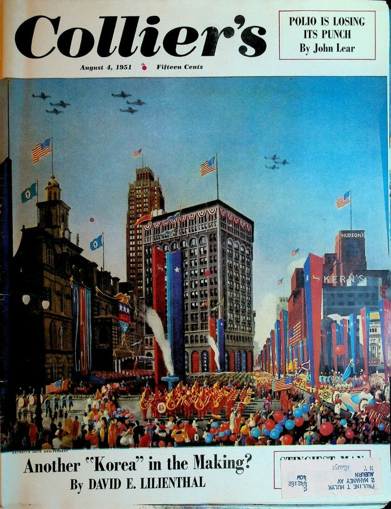 Collier's August 4 1951 Liza Minnelli Polio Jimmy Durante Napalm