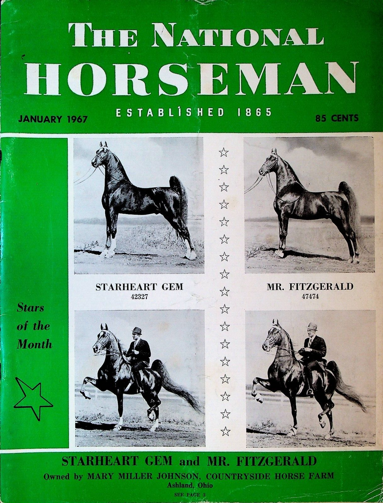 The National Horseman January 1967 Starheart Gem Mr Fitzgerald Ashland Ohio