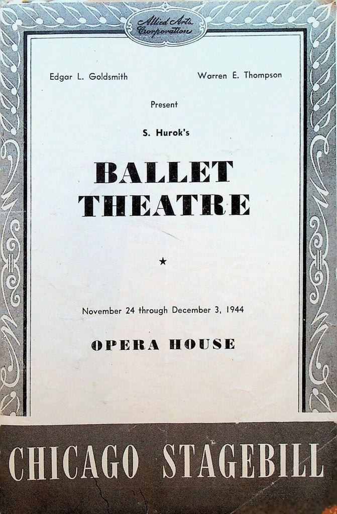 S Hurok Ballet Theatre Program November 24 1944 Chicago Stagebill