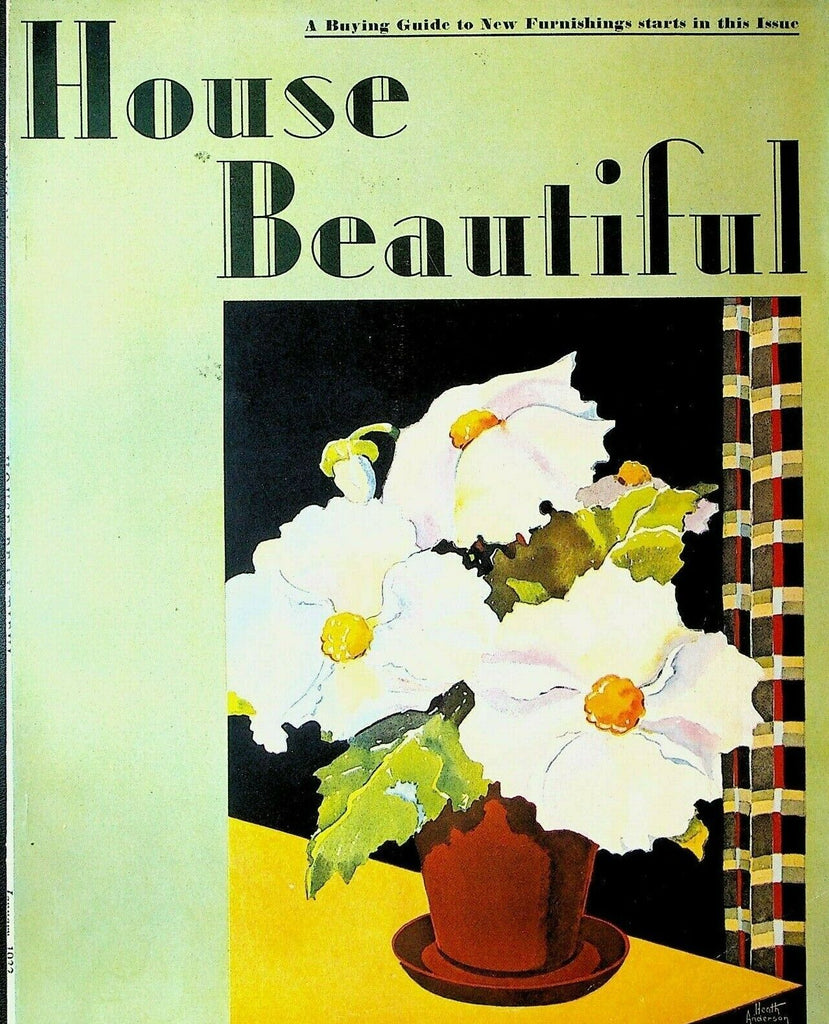 House Beautiful Magazine January 1932 Art Deco Flower Cover Heath Anderson