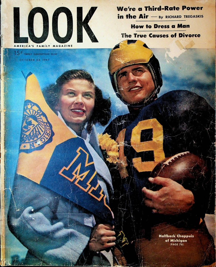 Look Magazine October 28 1947 Bob Chappuis Michigan Wolverines Renee Martz