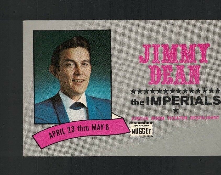 Jimmy Dean the Imperials 1970 Postcard Sparks Nevada Nugget