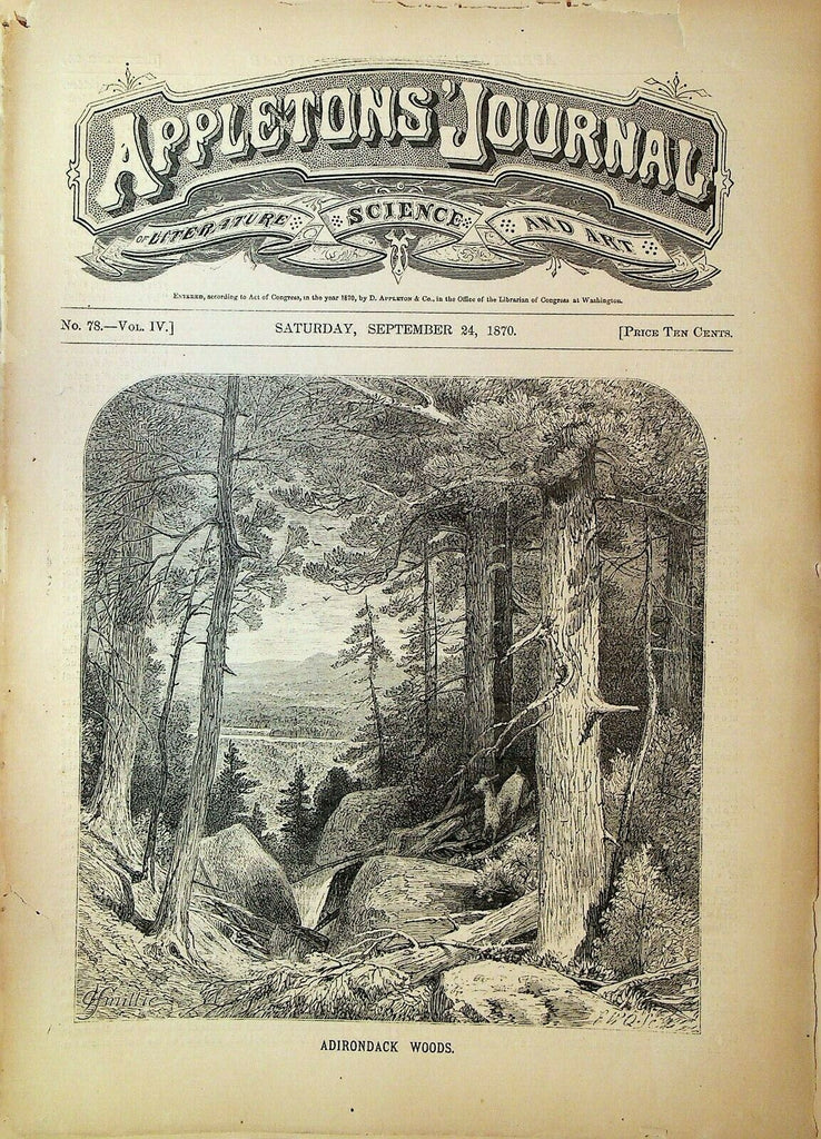 Appleton's Journal September 24 1870 Adirondack Woods Mrs Oliphant