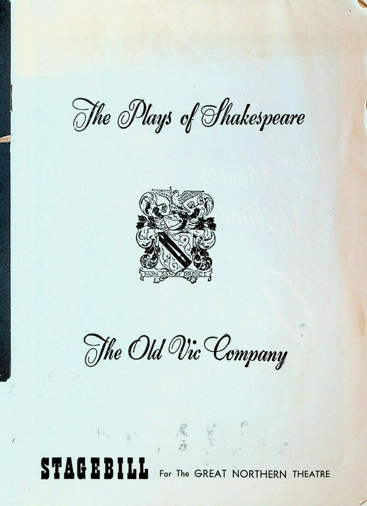 Plays of Shakespeare Stagebill Old Vic Company November 9 1958