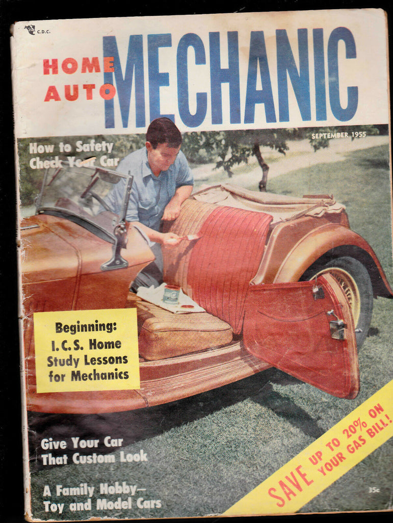 Home Auto Mechanic Magazine Seatbelts Fenders Custom September 1955