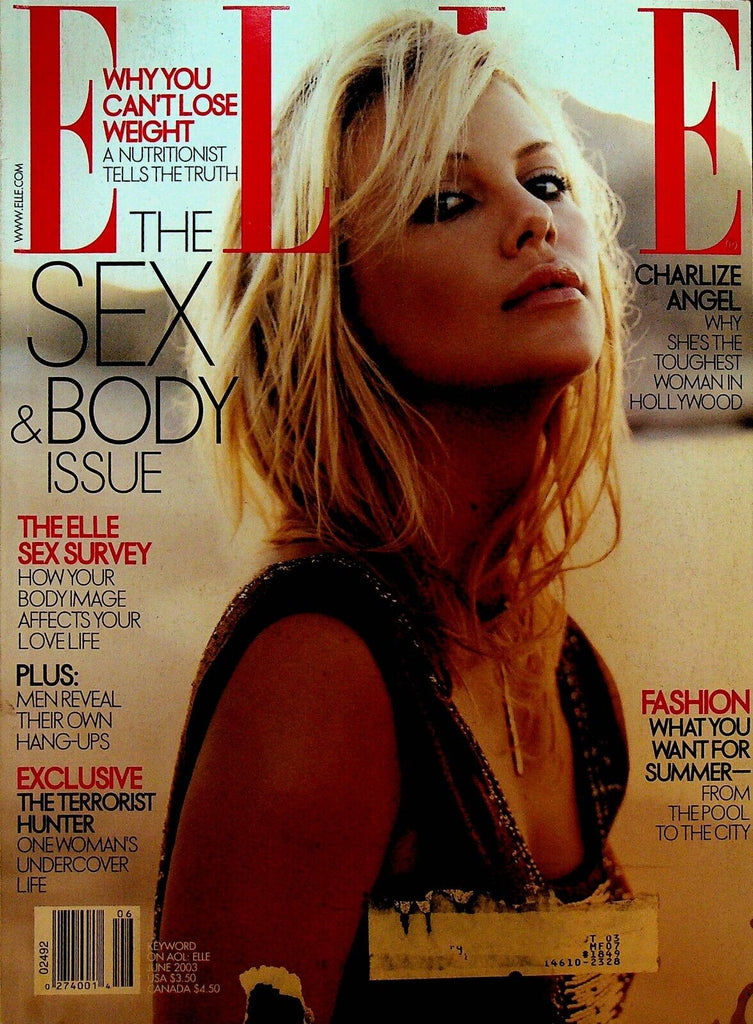 Elle Magazine June 2003 Charlize Theron Teresa Heinz Kerry E Jean Carroll