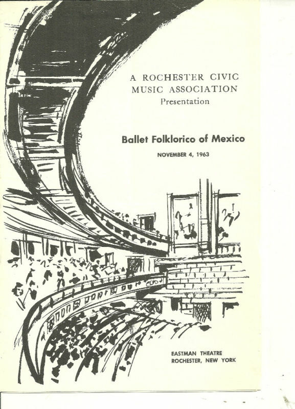 Ballet Folklorico of Mexico 1963 program  Rochester NY