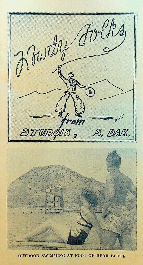 Sturgis South Dakota Howdy Folks Brochure 1940s Key City Rodeo Bear Butte