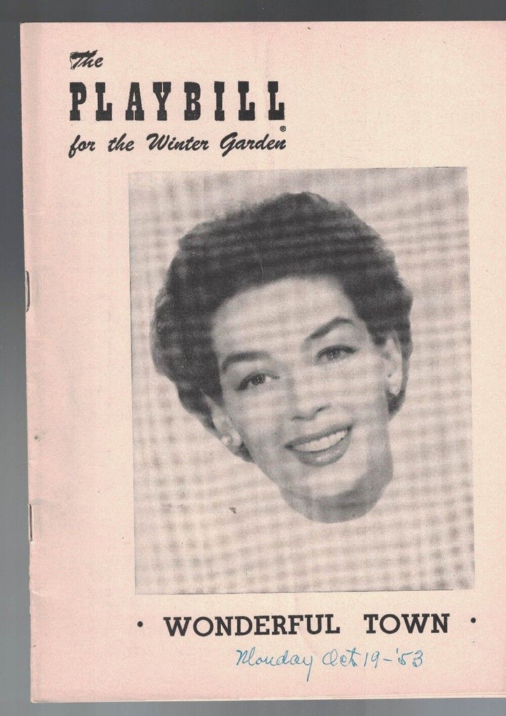 WONDERFUL TOWN Playbill October 19 1953 Rosalind Russell George Gaines