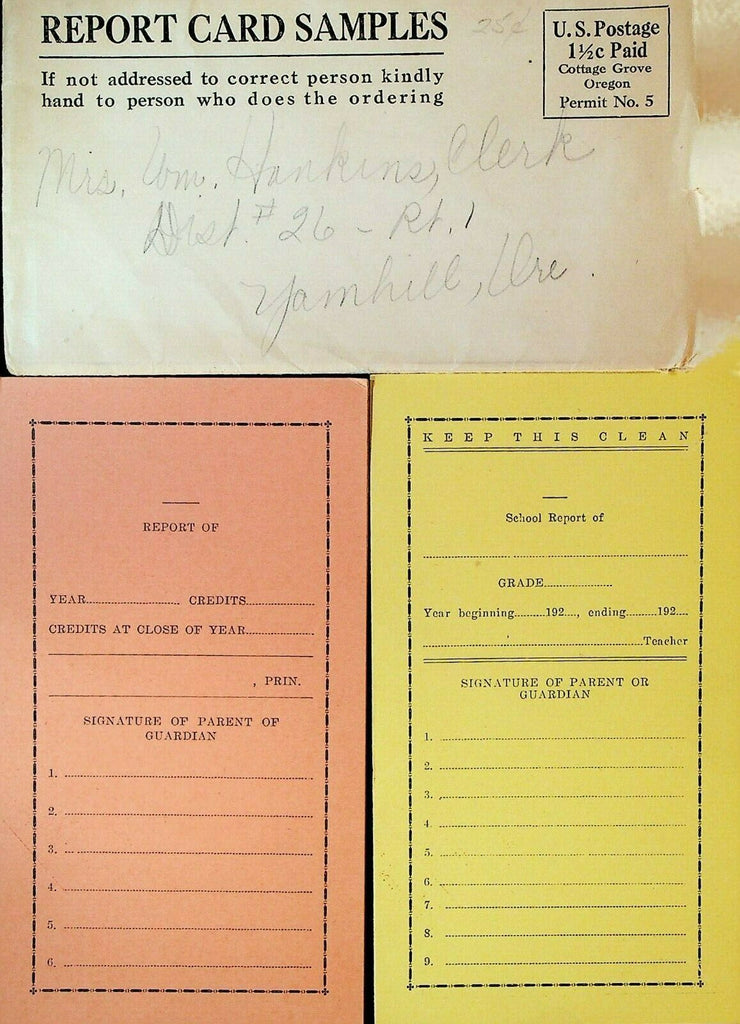 Report Card Samples 1920s Ad Sample Cottage Grove Sentinel Oregon