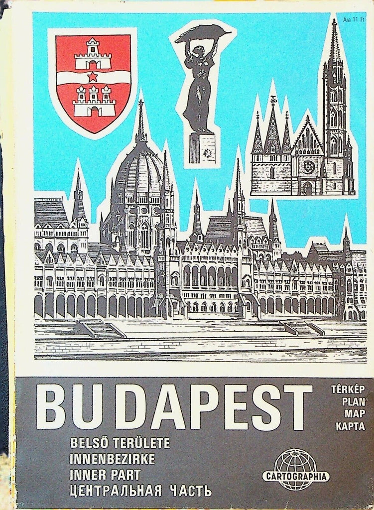 Budapest Map Cartographia 1975 Hungary
