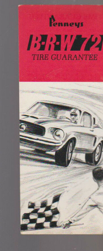 Penneys BRW 72 Tire Guarantee Card Vintage