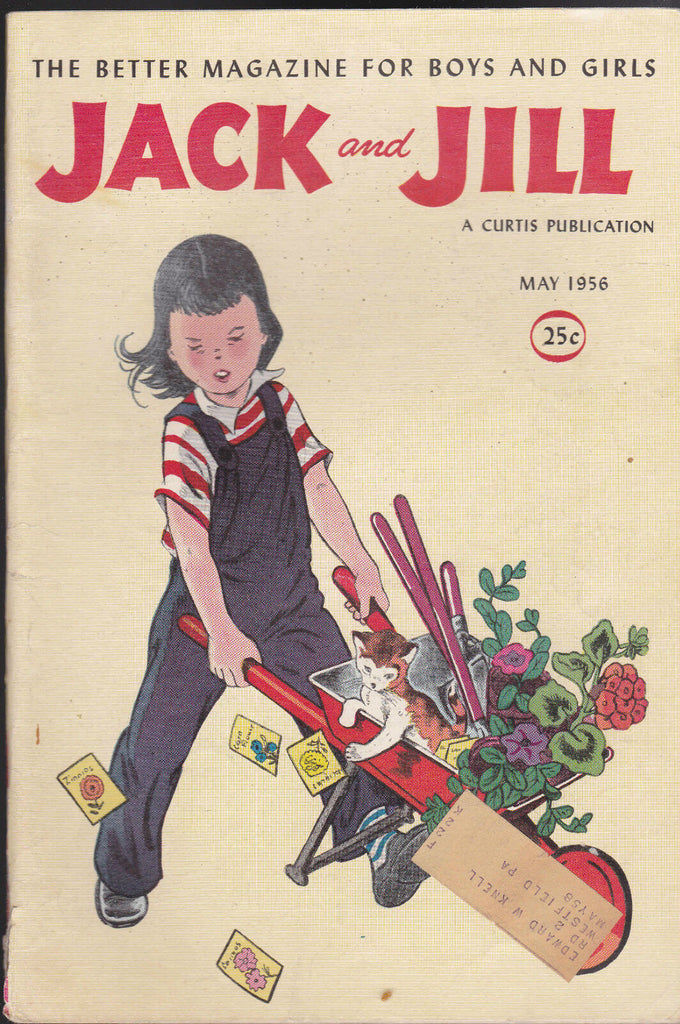 Jack and Jill Magazine Girl Gardening Cover May 1956
