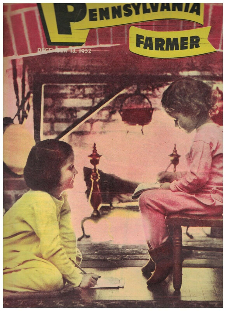 Pennsylvania Farmer Magazine December 13 1952 Kids Sitting by Fireplace