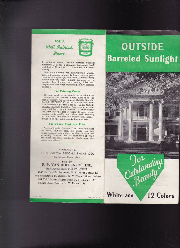 Outside Barreled Sunlight 1940 Brochure Paint Chips