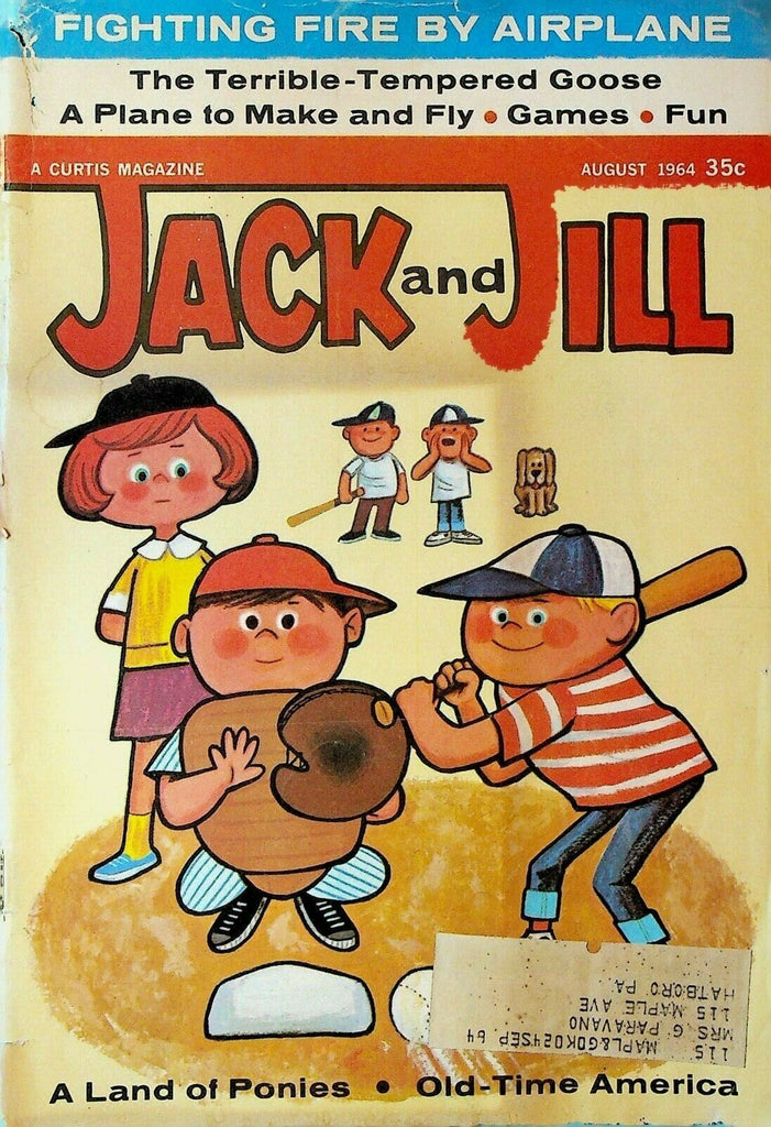 Jack & Jill Magazine August 1964 Baseball Cover Fire Pilot