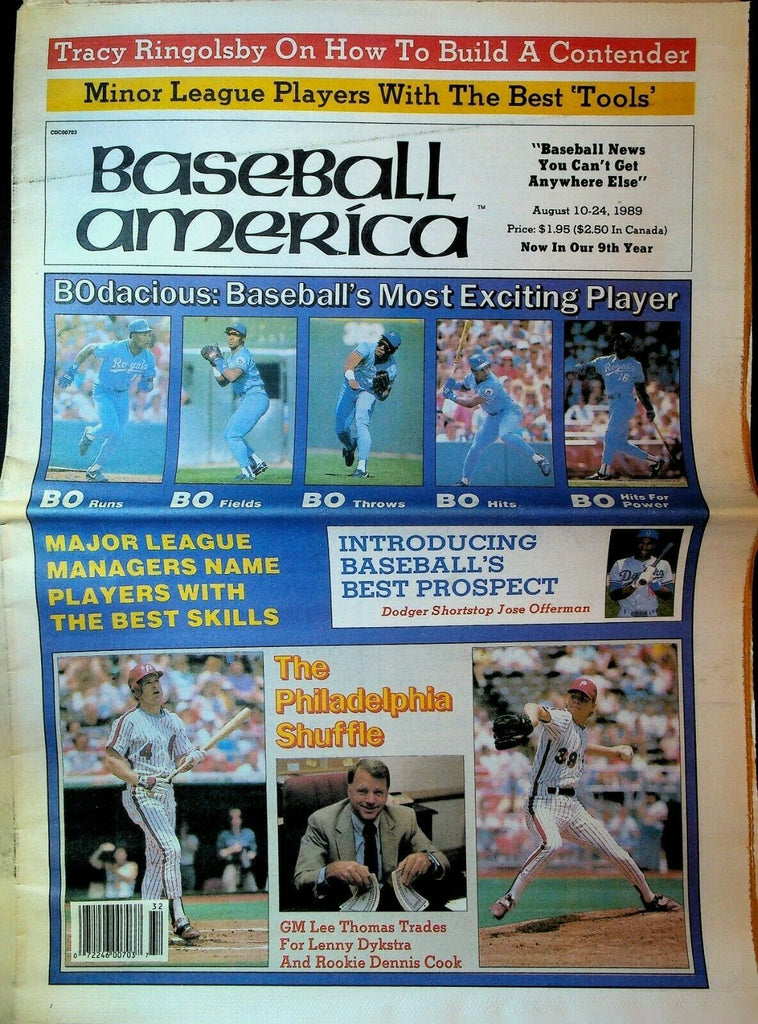 Baseball America August 10 1989 Bo Jackson Lenny Dykstra Jose Offerman