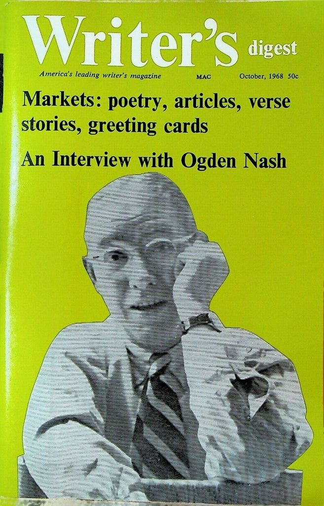 Writer's Digest October 1968 Ogden Nash Verse-Story Greeting Cards