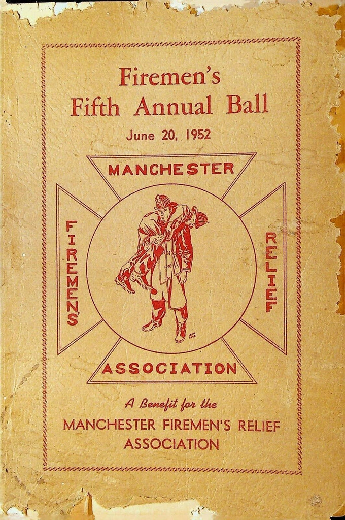 Manchester NH Firemen's Relief Association Annual Ball Program 1952