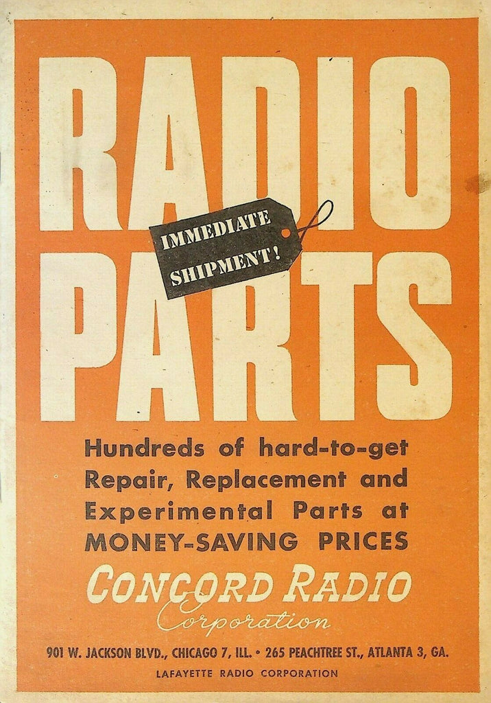 Concord Radio Lafayette Radio Corporation Radio Parts Catalog Circular 1950s