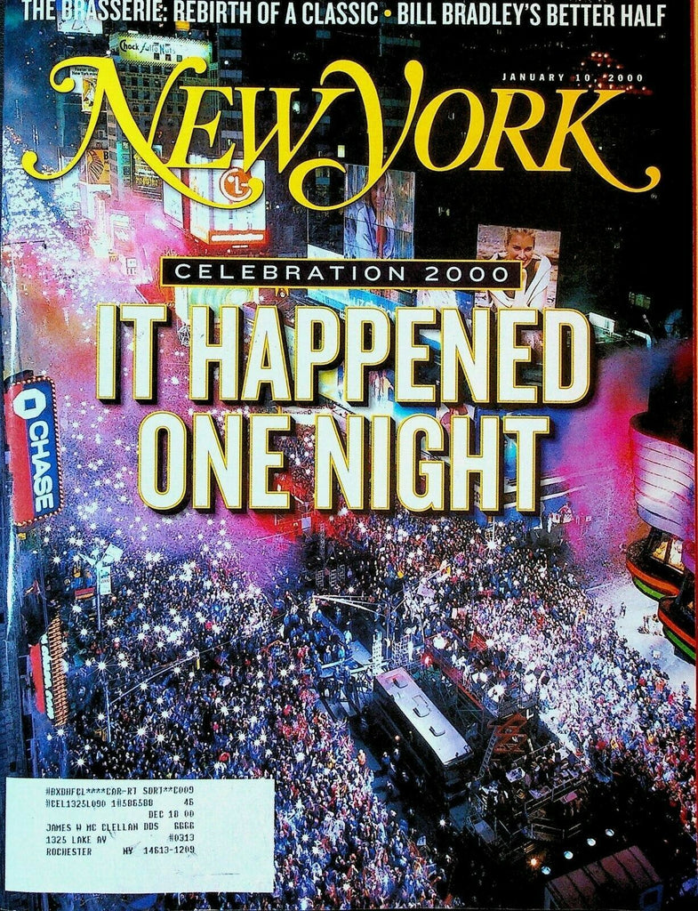 New York Magazine January 10 2000 Chris Cuomo Y2K New Years Party Bill Bradley